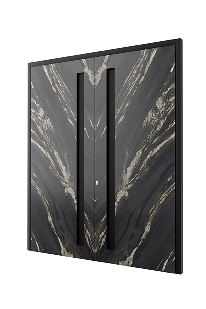 Double - Fiandre - Nero Damascato - Concealed Handle